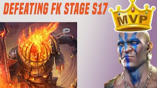 Defeating Stage S17 Fire Knight hard Cursed City with Anointed | Rotation 4 | Raid Shadow Legend