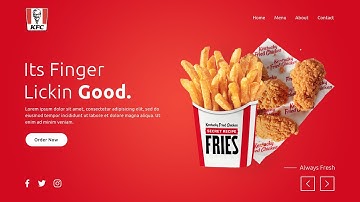 KFC Landing Page Header Design | How to Make Responsive Website using Html CSS & javascript