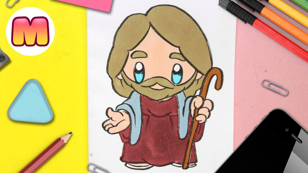 Como Dibujar A JesÚs De Nazaret Kawaii 💖 Dibujos De Navidad 💖 Cómo