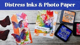 Distress Inks Technique on Photopaper (Mixed Media Tag & Greeting Card Tutorial)