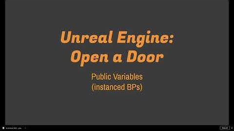 Unreal Engine: Open a Door - Public Variables and Instanced BPs