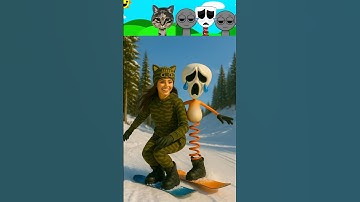 Incredibox Sprunki OC Gangle (from Digital Circus) X OC 00 EE AA Spinning Cat Snowboarding!