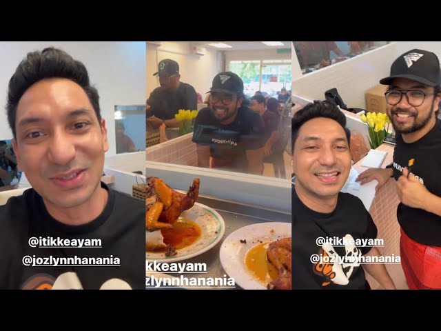 Zizan Razak Makan Nasi Ayam di Kedai Johan Hot Fm.... class=