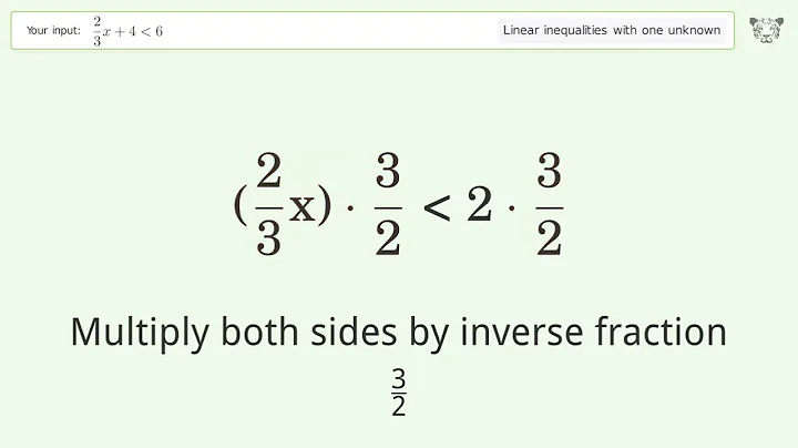 Solving Linear Inequalities: 2/3x+4 is Smaller Than 6
