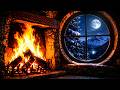 Snowy Cabin Fireplace | Celtic Ambient Sleep Music (1 Hour)
