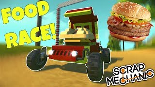 CRAZY FOOD RACE!!! - Scrap Mechanic Multiplayer Gameplay - EP 244