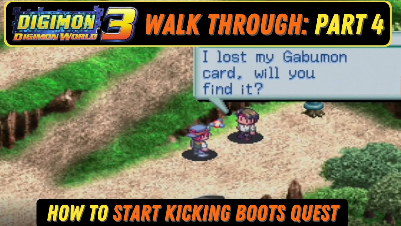 Lets Play Digimon World 3 in 2022! - How to get the Gabumon Card + Kicking  Boots Side Quest