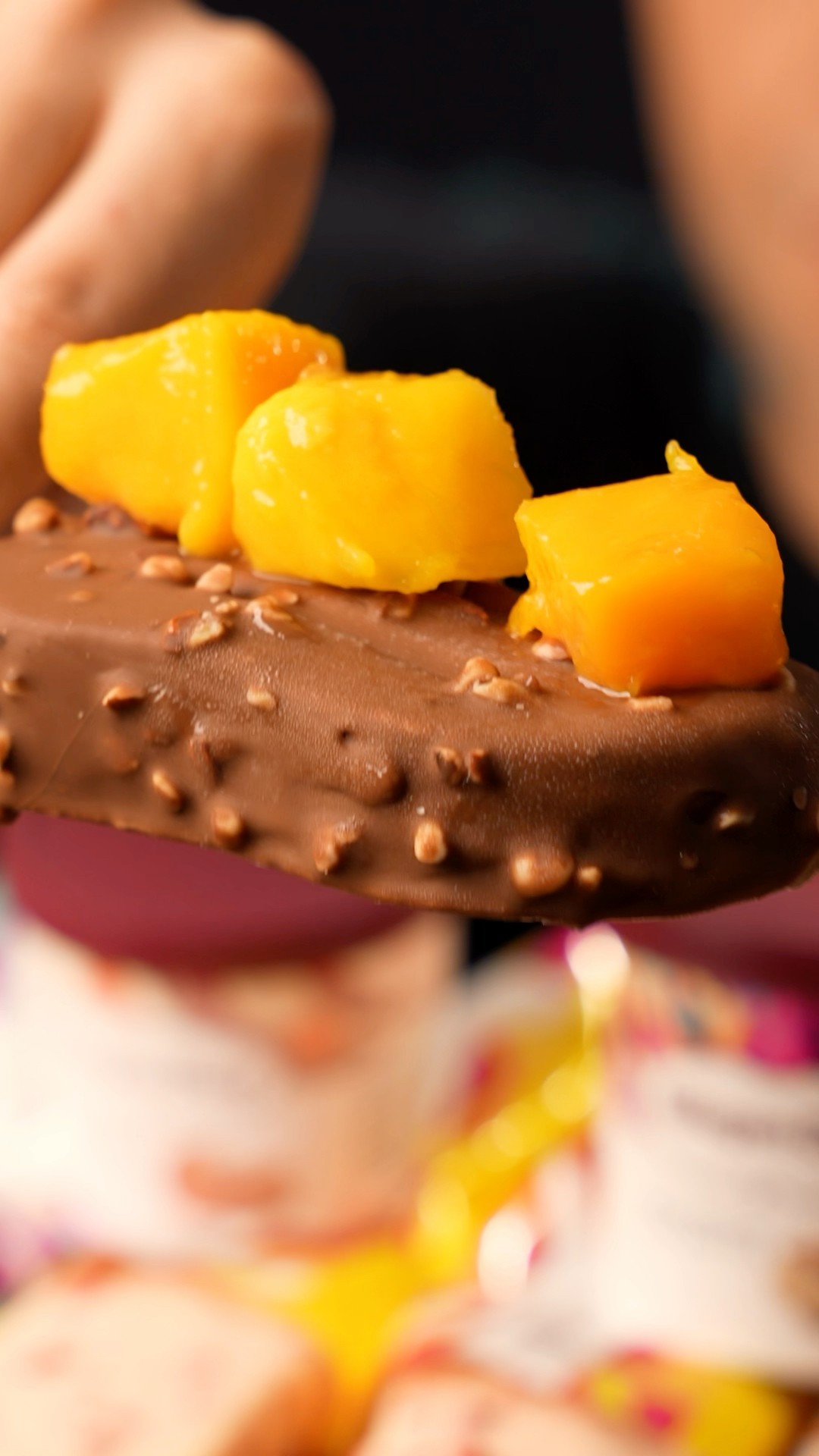 Mango Chocolate Ice Cream ASMR Mukbang