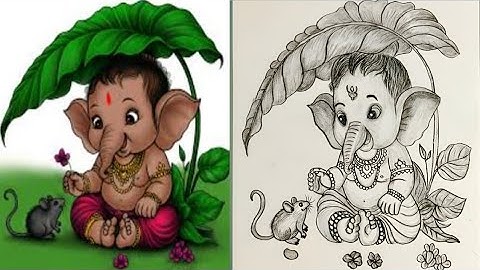 Lord Ganesha drawing outline  || How To Draw Ganapati || Ganesh Chaturthi Drawing- Tutorial