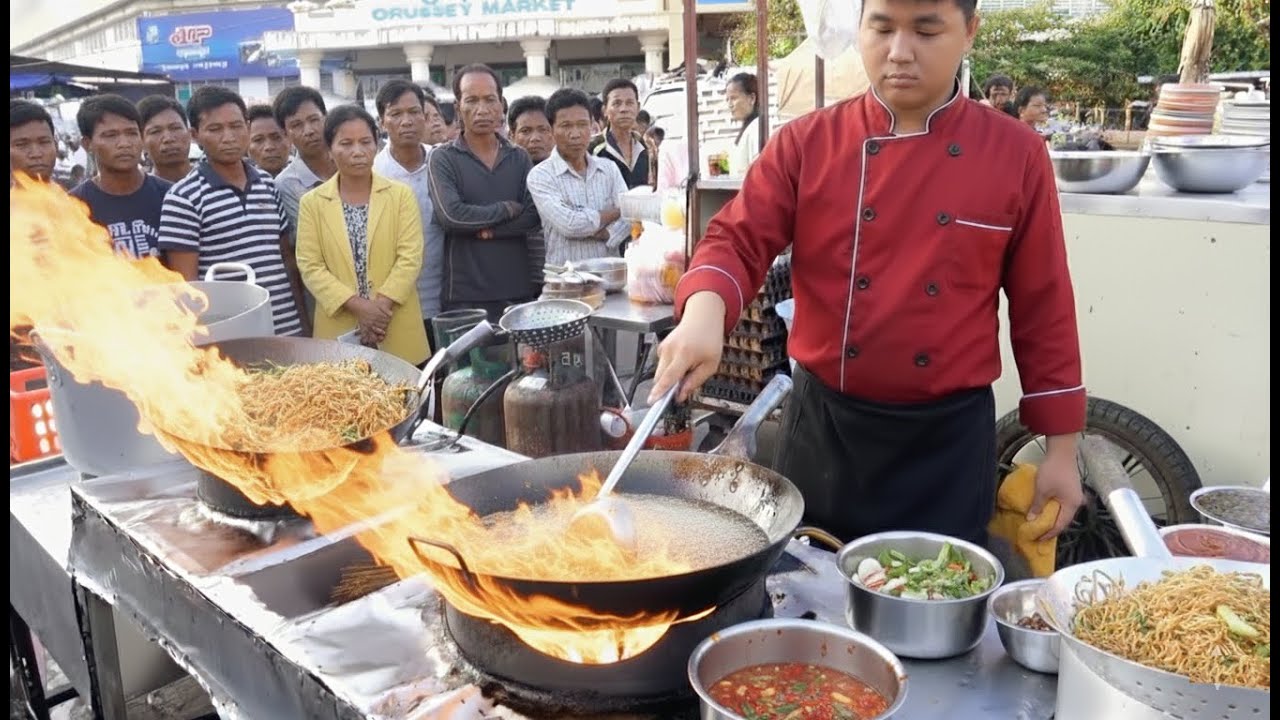 Потрясающее мастерство владения воком! Удивительные навыки уличного повара