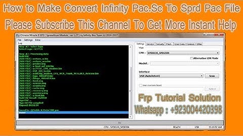 How to Make Convert Infinity Pac Sc To Sprd Pac File