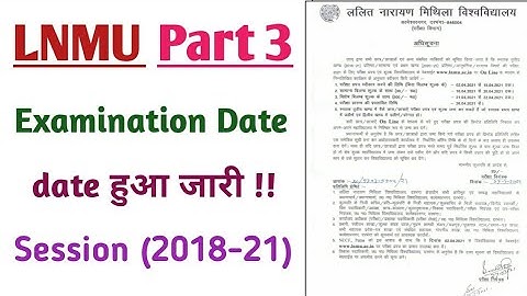 Lnmu part 3 exam notice 2021