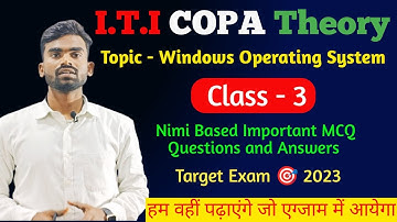 ITI COPA Trade question and answer Windows Operating System🔥CBT Exam 2023🔥@manishsir