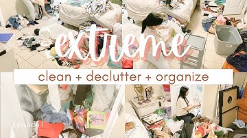 PT. 1 Extreme Clean Declutter & Organize | Big Mess | Clutter Cleaning Motivation | Clean With Me!