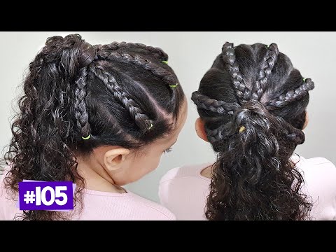 Penteado Infantil facil SEMI-PRESO para cabelo cacheado #81 I Sr e Sra  Martinez 