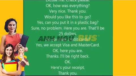 Lesson 32 Paying For Dinner |Small Talks | Anh Ngữ BUS