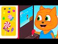 Familia de Gatos - Maquina De Videojuegos Dibujos Animados Para Niños