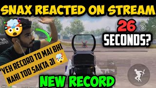 🇮🇳@SnaxGaming record broken in just few seconds(26 seconds)#snaxgaming,#snaxchallange,#pubg