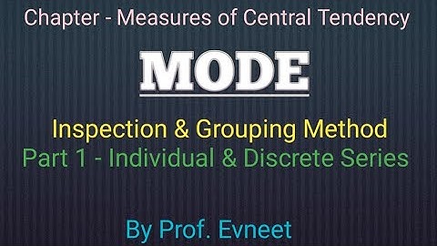 Mode Individual series | mode discrete series | mode in individual discrete and continuous series