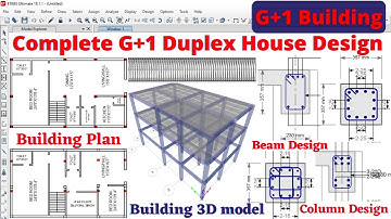 Complete duplex house G+1 design by ETABS Software | building design | civil engineering |