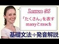 Lesson 56・manyとmuchとa lot ofの違い (たくさんの〜)【なりきり英語音読】