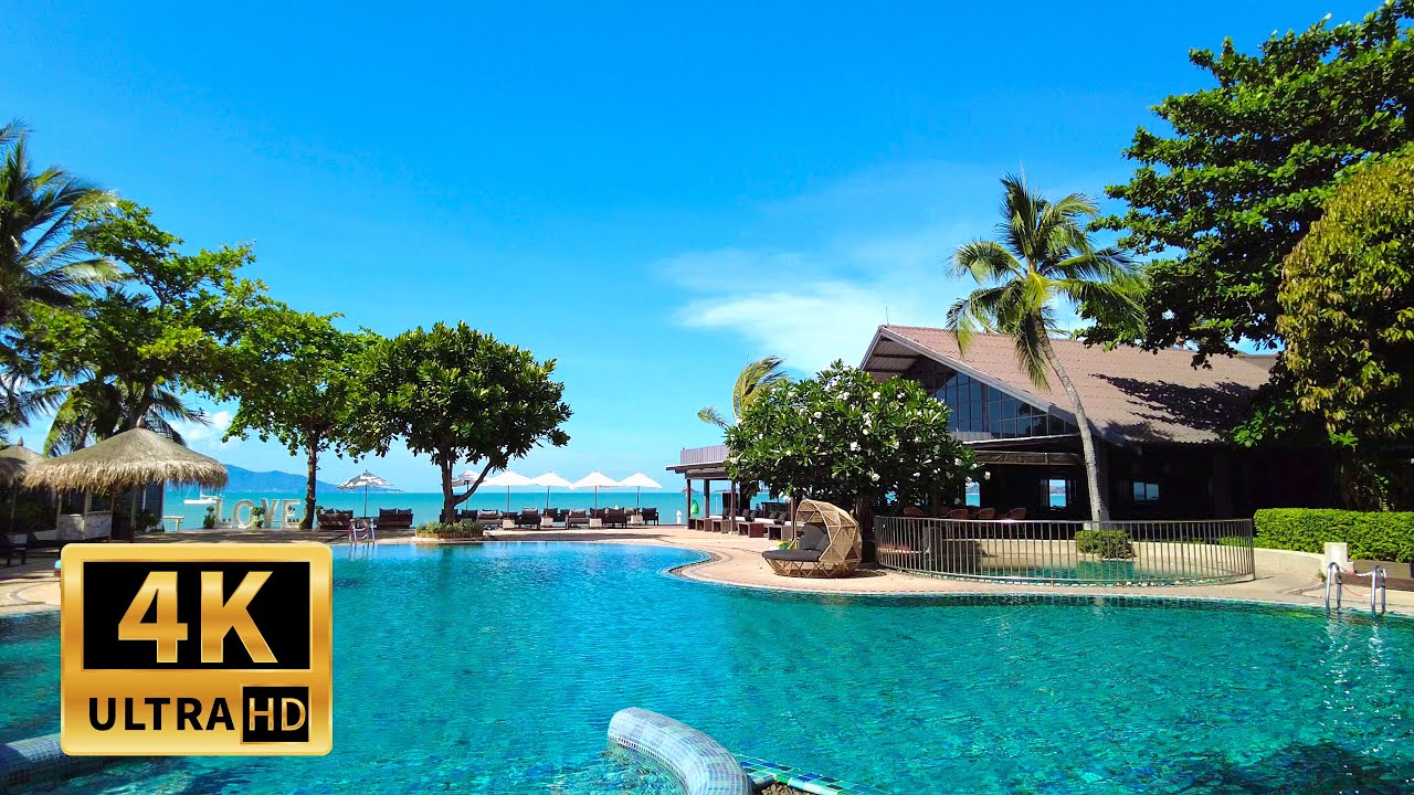 4K Walk in Koh Samui 2021 - Hotel in Bophut beach | Virtual walking tour - Streets of Thailand