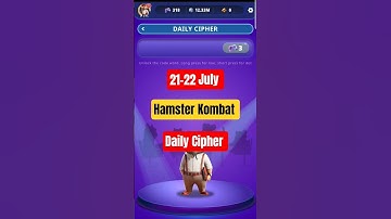 Hamster Kombat Daily Cipher | 21-22 July | Hamster Kombat Gamedev Daily Cipher #kdp_gaming