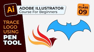 Trace Logo in Illustrator | Adobe Illustrator Course for Beginners | Pen Tool Tracing