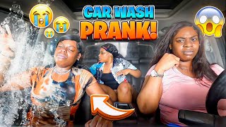 OPENING MY SISTERS WINDOW WHILE GOING THROUGH THE CAR WASH PRANK (HILARIOUS)