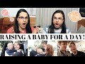 RAISING A BABY FOR A DAY! I OUR REACTION! // TWIN WORLD