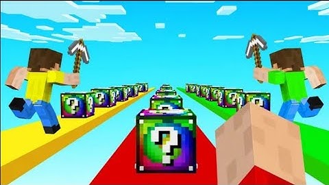 MINECRAFT 1v1v1 SPIRAL LUCKY BLOCK RACE! (VS Friends)