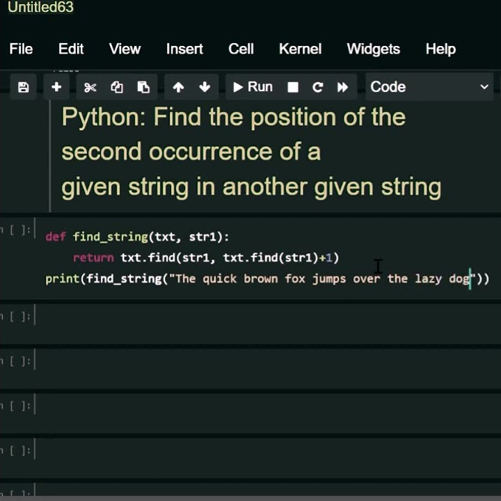 #Python: Find the position of the second occurrence of a given string ...