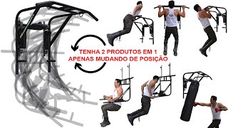 Barra fixa e Paralela de Parede 7 em 1 Multifuncional - Para Treinar em casa! Novidade Fitness Prado