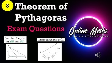 Theorem of Pythagoras Gr8 Lesson6 Examination Questions