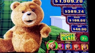 TED Mighty Cash Slot Machine $8 Bet Bonus & MIGHTY CASH Feature | Live Slot Play In Las Vegas w/NG screenshot 5