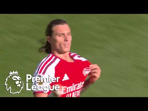 Riccardo Calafiori brings Arsenal level against Leeds | Premier League | NBC Sports