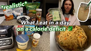 WHAT I EAT IN A DAY ON A CALORIE DEFICIT *REALISTIC* 🥬