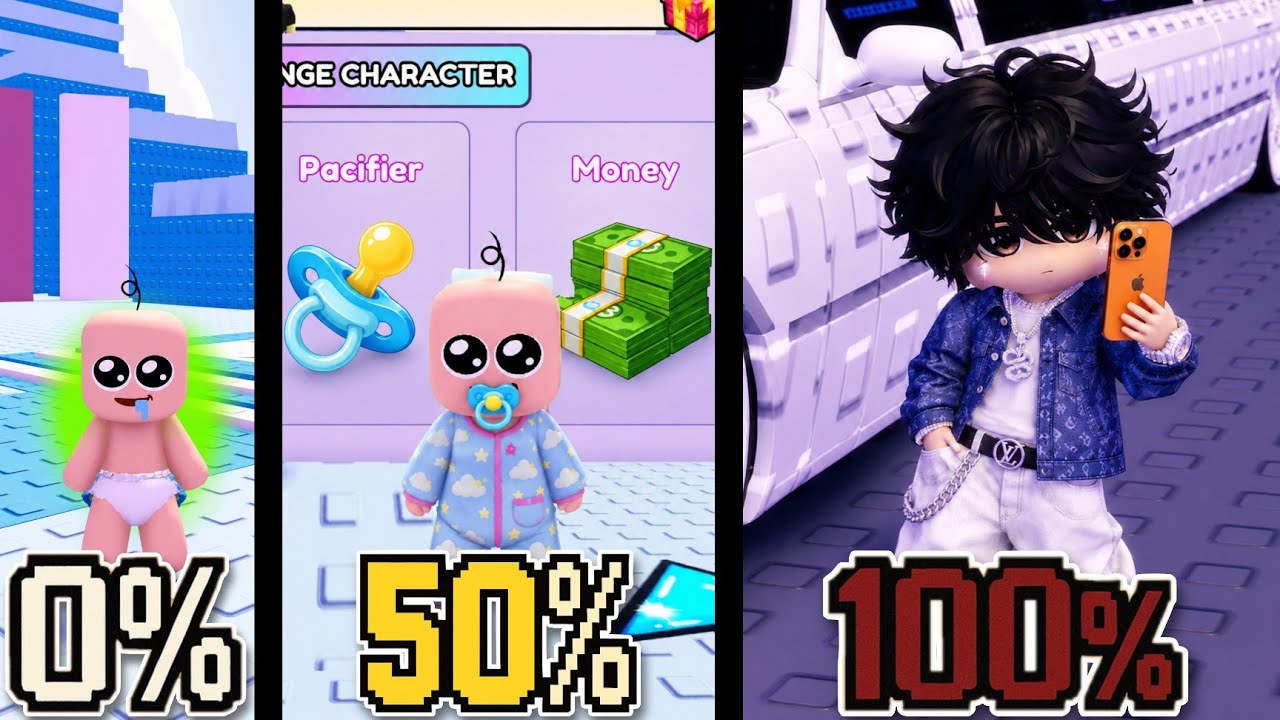 Aku 100% TUYUL RAMBUT SATU di Baby Tower Roblox