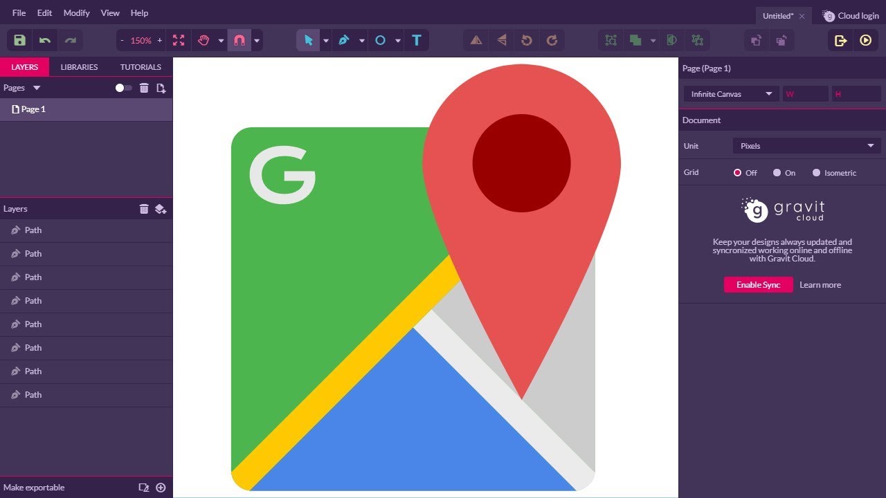 Gravit Designer Tutorial Learn to Draw Google Map Icon 