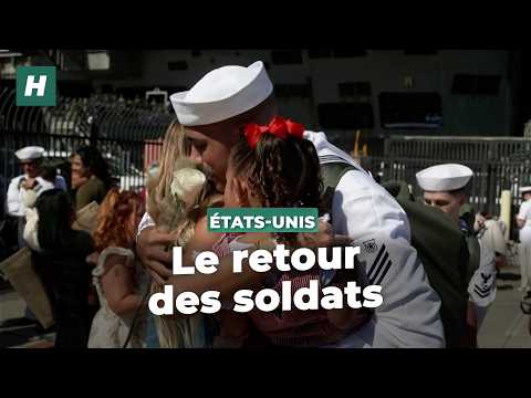 Les images émouvantes du retour des marins du porte-avions Lincoln après quasi un an en mer