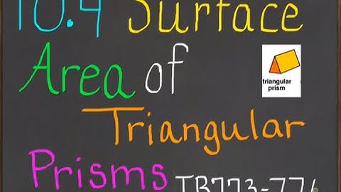 10.4 Surface Area of Triangular Prisms