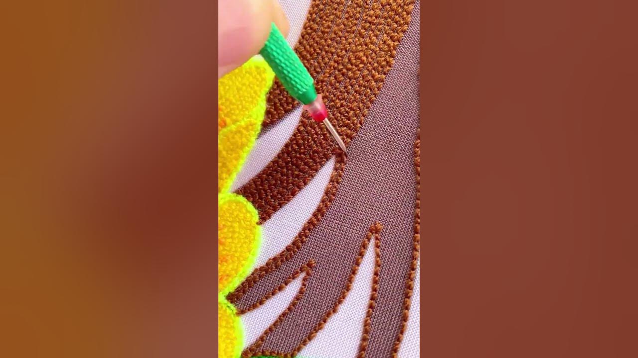 Crochet wool embroidery