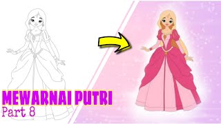 MEWARNAI PUTRI | Princess Coloring | Part 8 screenshot 5