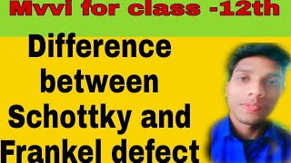 🛑 Difference between Schottky defect and Frankel defect|the solid state|class 12|.......