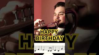 Happy birthday on trumpet #happybirthday #trumpet #trumpetcover #trumpetsheet #trumpetsolo