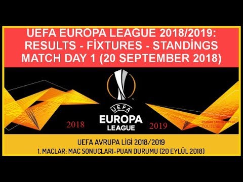 UEFA Avrupa Ligi 1. Maçlar-Puan Durumu, UEFA Europa League Results-Standings-Match day 1 - 2018/2019