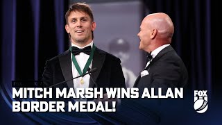 Marsh delivers all time speech after winning the Allan Border Medal! | 31/01/2024 | Fox Cricket