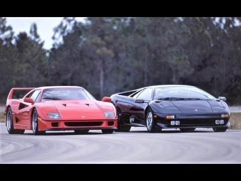 Porsche 959 vs Lamborghini Diablo vs Ferrari F40 - YouTube