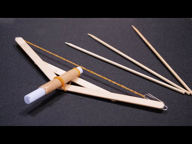アイス棒で簡単DIY！】誰でも作れるミニ弓の作り方 How to Make a