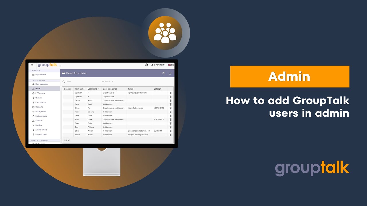 Adding users with GroupTalk admin - YouTube
